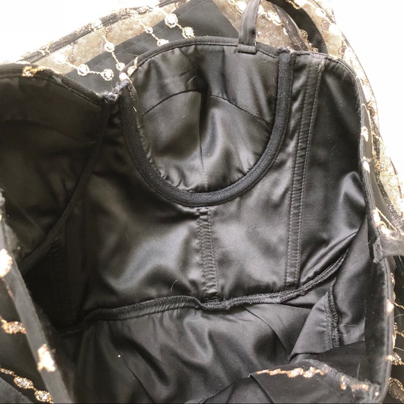 Moda Intl. black / gold corset glitter mini dress - Picture 7 of 7